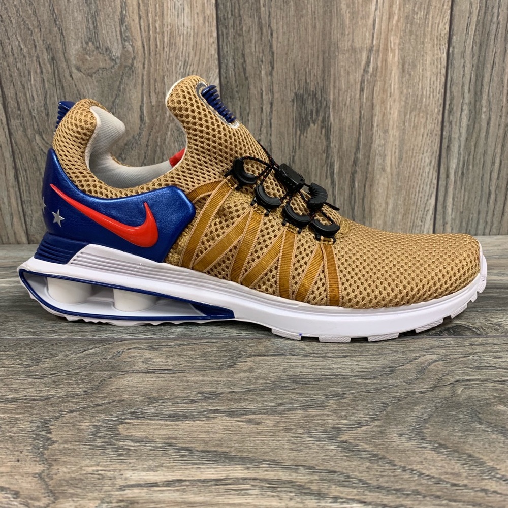 🔥 Nike Shox Gravity Gold Red Blue Running Shoes - Picture 2 of 5